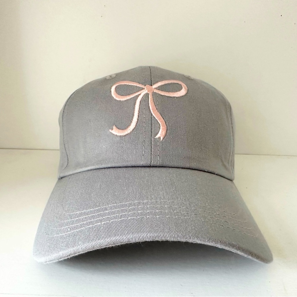 Blue Gray Pink Bow 🎀 Baseball Cap Preppy Cottagecore